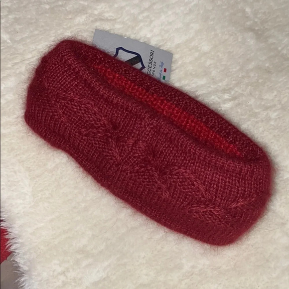 LF Accessori burgundy Made in Italy wool knit headband - Picture 4 of 7
